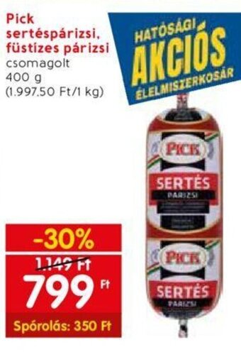 Spar Pick sertéspárizsi, füstízes párizsi 400 g ajánlat
