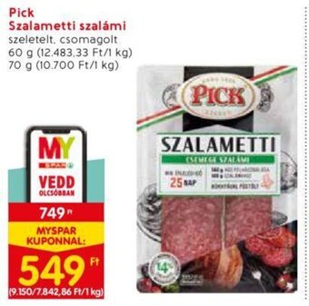 Spar Pick Szalametti szalámi 60 / 70 g ajánlat