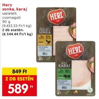 Spar Herz sonka, karaj 90 g ajánlat