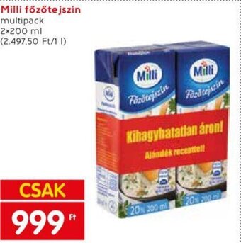Spar Milli fözőtejszín 2 x 200 ml ajánlat
