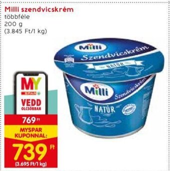 Spar Milli szendvicskrém 200 g ajánlat