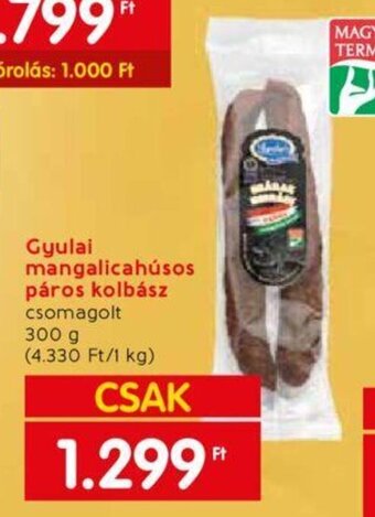 Spar Gyulai mangalicahúsos páros kolbász 300 g ajánlat