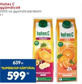 Spar Hohes C gyümölcslé 1 l ajánlat