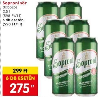 Spar Soproni sör 0,5 l ajánlat