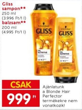 Spar Gliss sampon stb. 250 / 200 ml ajánlat