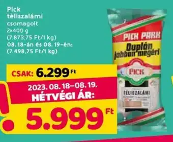 Spar Pick téliszalámi 2 x 400 g ajánlat