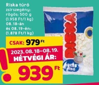 Spar Riska túró 500 g ajánlat
