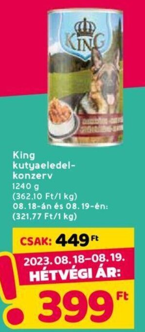 Spar King kutyaeledel-konzerv 1240 g ajánlat