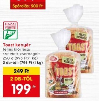 Spar Toast kenyér 250 g ajánlat