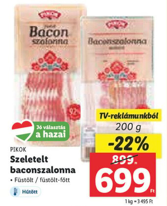 Lidl PIKOK Szeletelt baconszalonna 200 g ajánlat