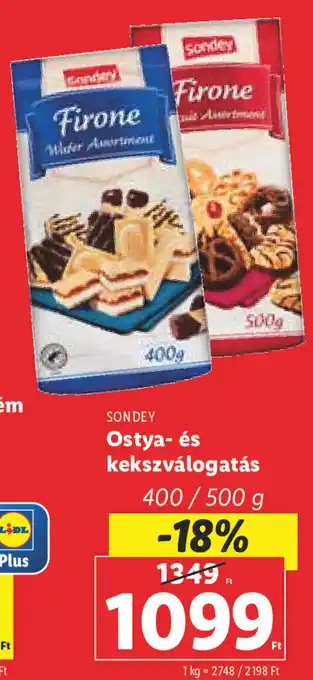 Lidl SONDEY Ostya- és kekszválogatás 400 / 500 g ajánlat