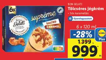 Lidl BON GELATI Tölcséres jégkrém 6 x 120 ml ajánlat