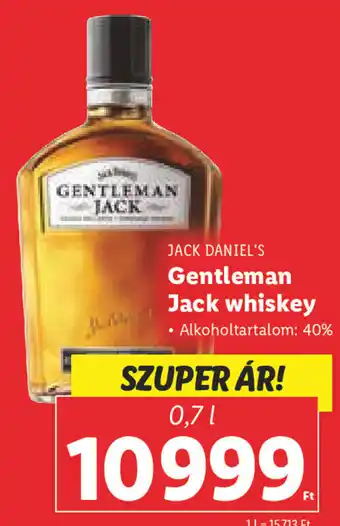 Lidl JACK DANIEL'S Gentleman Jack whiskey 0,7 l ajánlat