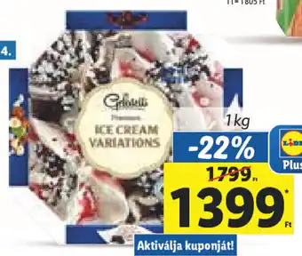 Lidl GELATELLI Prémium jégkrém variációk - Vanília-gianduja 1 kg ajánlat