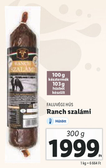 Lidl FALUVÉGI HÚS Ranch szalámi 300 g ajánlat