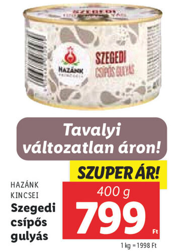 Lidl HAZÁNK KINCSEI Szegedi csípős gulyás 400 g ajánlat