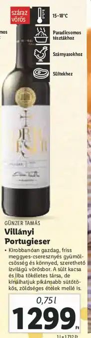 GÜNZER TAMÁS Villányi Portugieser 0,75 l