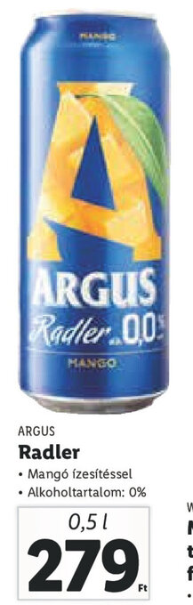 Lidl ARGUS Radler 0,5 l ajánlat