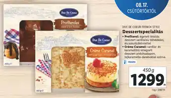 Lidl DUC DE COEUR FRENCH STYLE Desszertspecialitás 450 g ajánlat