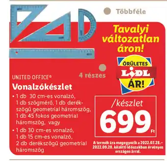 Lidl UNITED OFFICE Vonalzókészlet ajánlat