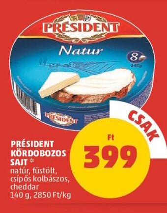 PENNY PRÉSIDENT KÖRDOBOZOS SAJT 140 g ajánlat