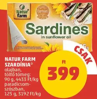 PENNY NATUR FARM SZARDÍNIA 90 / 125 g ajánlat