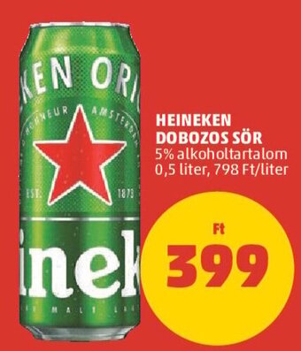 PENNY HEINEKEN DOBOZOS SÖR 0,5 l ajánlat