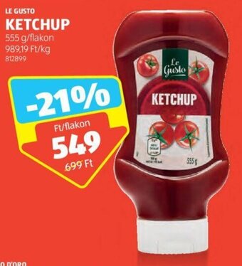 ALDI LE GUSTO KETCHUP 555 g ajánlat