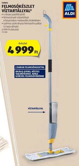 ALDI TANDIL FELMOSÓKÉSZLET VÍZTARTÁLLYAL 1 készlet ajánlat
