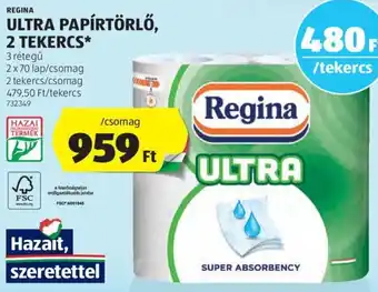 ALDI REGINA ULTRA PAPÍRTÖRLŐ 2 x 70 lap ajánlat