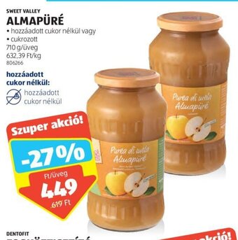 ALDI SWEET VALLEY ALMAPÜRÉ 710 g ajánlat