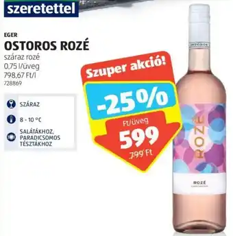 ALDI EGER OSTOROS ROZÉ 0,75 l ajánlat