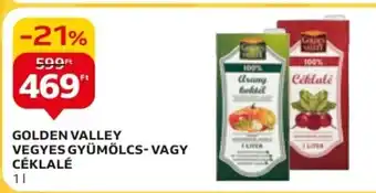 Auchan GOLDEN VALLEY VEGYES GYÜMÖLCS-VAGY CÉKLALÉ 1 l ajánlat