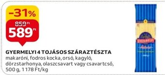 Auchan GYERMELYI 4 TOJÁSOS SZÁRAZTÉSZTA 500 g ajánlat