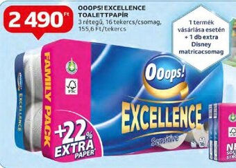 Auchan OOOPS! EXCELLENCE TOALETTPAPİR 16 tekercs ajánlat