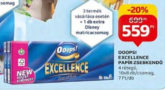Auchan OOOPS! EXCELLENCE PAPÍR ZSEBKENDŐ 10 x 8 db ajánlat