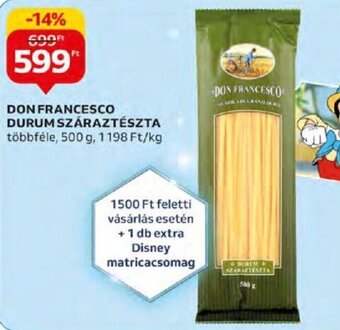 Auchan DON FRANCESCO DURUM SZÁRAZTÉSZTA 500 g ajánlat
