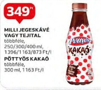 Auchan MILLI JEGESKÁVÉ VAGY TEJITAL stb. 250 - 400 ml ajánlat