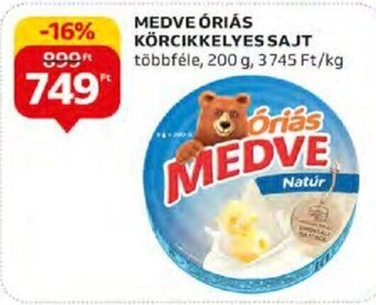 Auchan MEDVE ÓRIÁS KÖRCIKKELYES SAJT 200 g ajánlat