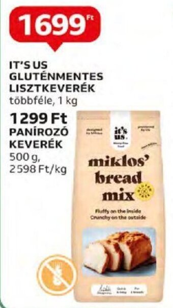Auchan IT'S US GLUTÉNMENTES LISZTKEVERÉK 1 kg ajánlat