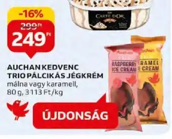 Auchan AUCHAN KEDVENC TRIO PÁLCIKÁS JÉGKRÉM 80 g ajánlat
