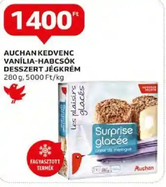 Auchan AUCHAN KEDVENC VANÍLIA-HABCSÓK DESSZERT JÉGKRÉM 280 g ajánlat