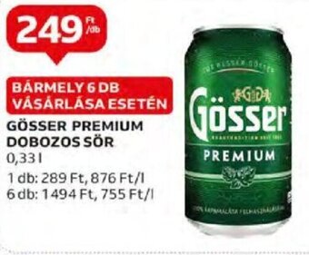 Auchan GÖSSER PREMIUM DOBOZOS SÖR 0,33 l ajánlat