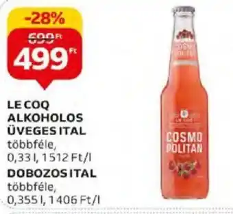 Auchan LE COQ ALKOHOLOS ÜVEGES ITAL stb. 0,33 / 0,355 l ajánlat