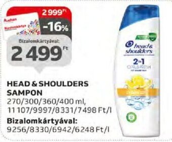 Auchan HEAD & SHOULDERS SAMPON 270 - 400 ml ajánlat