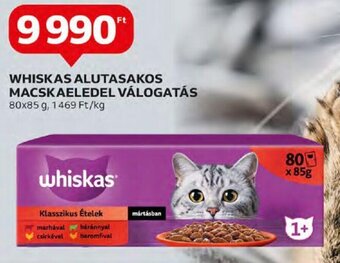 Auchan WHISKAS ALUTASAKOS MACSKAELEDEL VÁLOGATÁS 80 x 85 g ajánlat