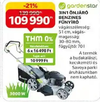 Auchan gardenstar 3IN1 ÖNJÁRÓ BENZINES FUNYÍRÓ 1 db ajánlat