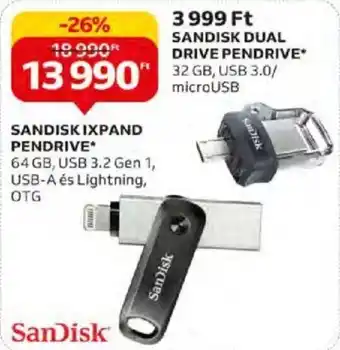 Auchan SANDISK IXPAND PENDRIVE 1 db ajánlat