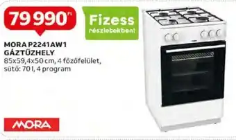 Auchan MORA P2241AW1 GÁZTŰZHELY 1 db ajánlat