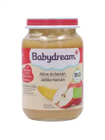 Rossmann Babydream bébiétel 100% gyümölcstartalom banán alma 4/5 hónapos kortól - 190 g ajánlat